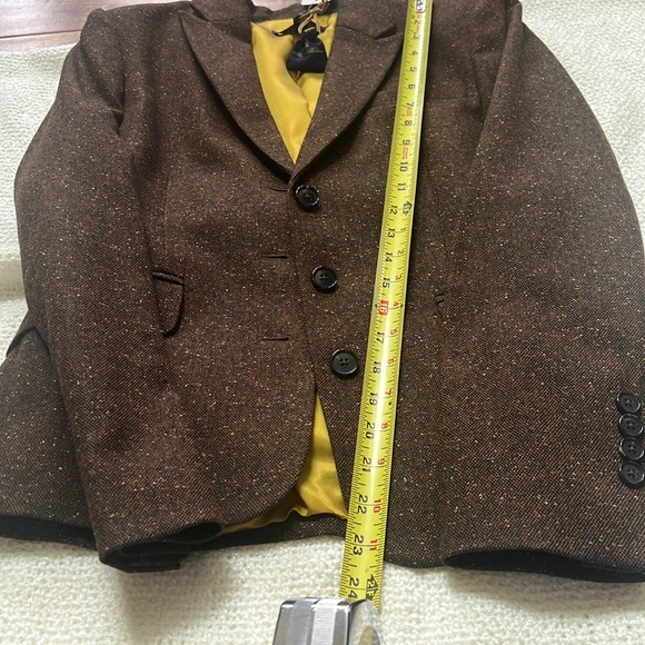 🆕Brooks Brothers Woolen Brown Blazer with Notched Lapels and Textured Fabric - Picture 10 of 12